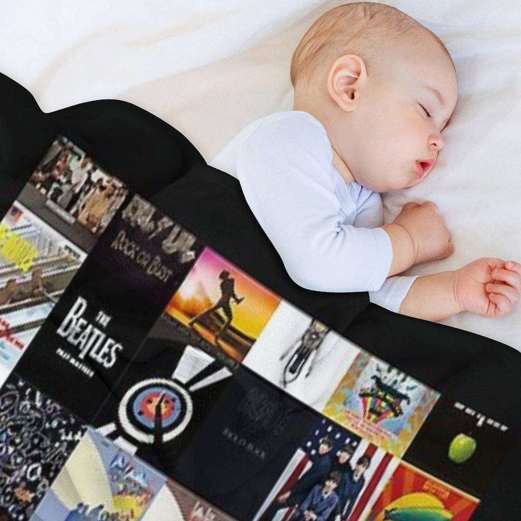 Rock Band Posters Collage Classic T-Shirt All-season Throw Blanket