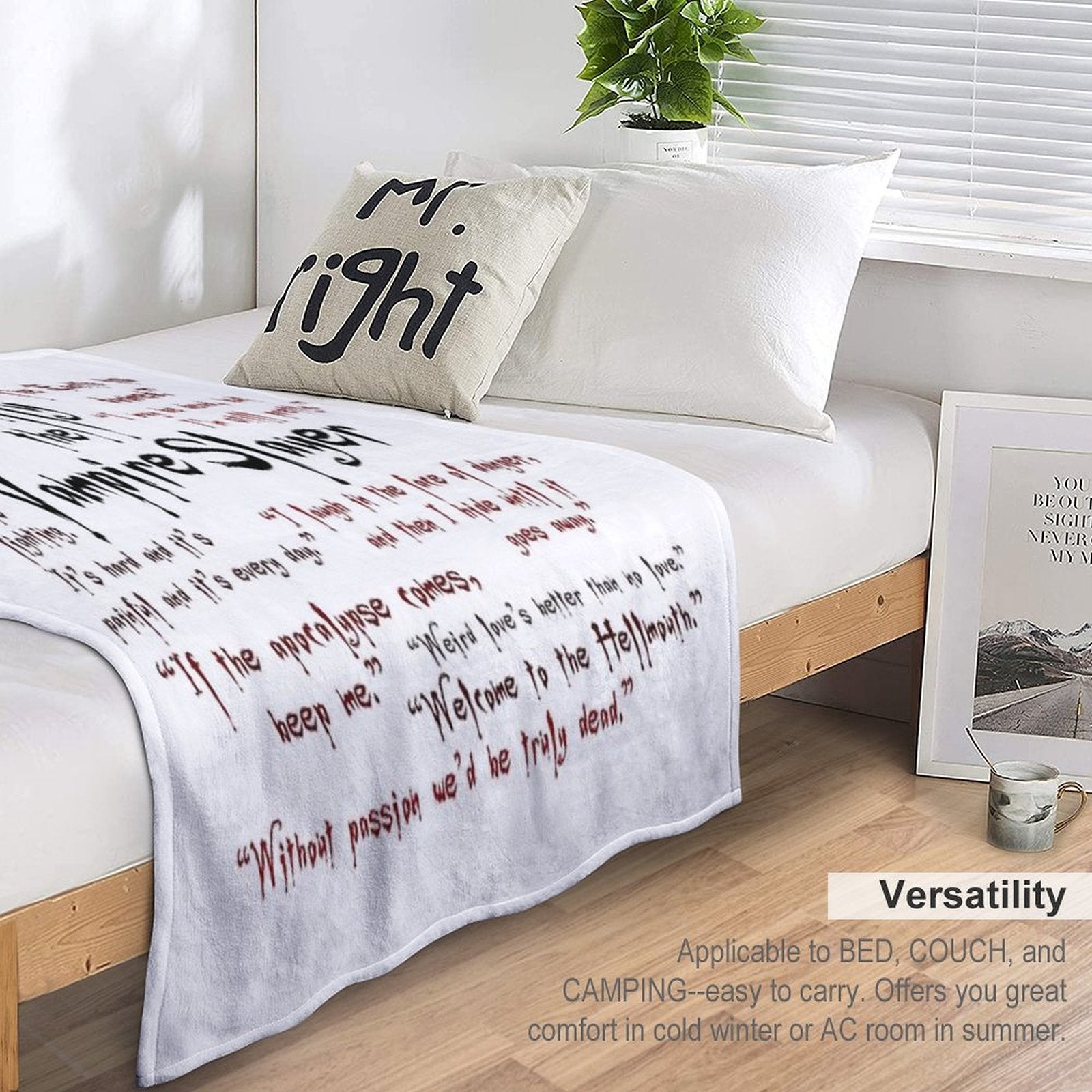 Buffy The Vampire Slayer Quotes Eco-conscious Throw Blanket