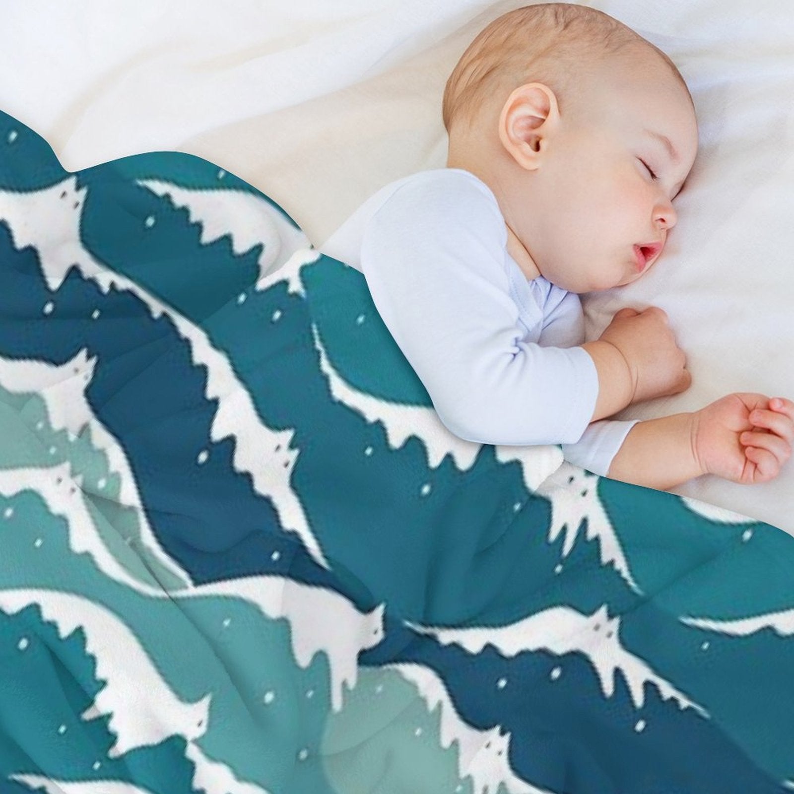 Cat Landscape 135 Cat Waves Machine-washable Throw Blanket