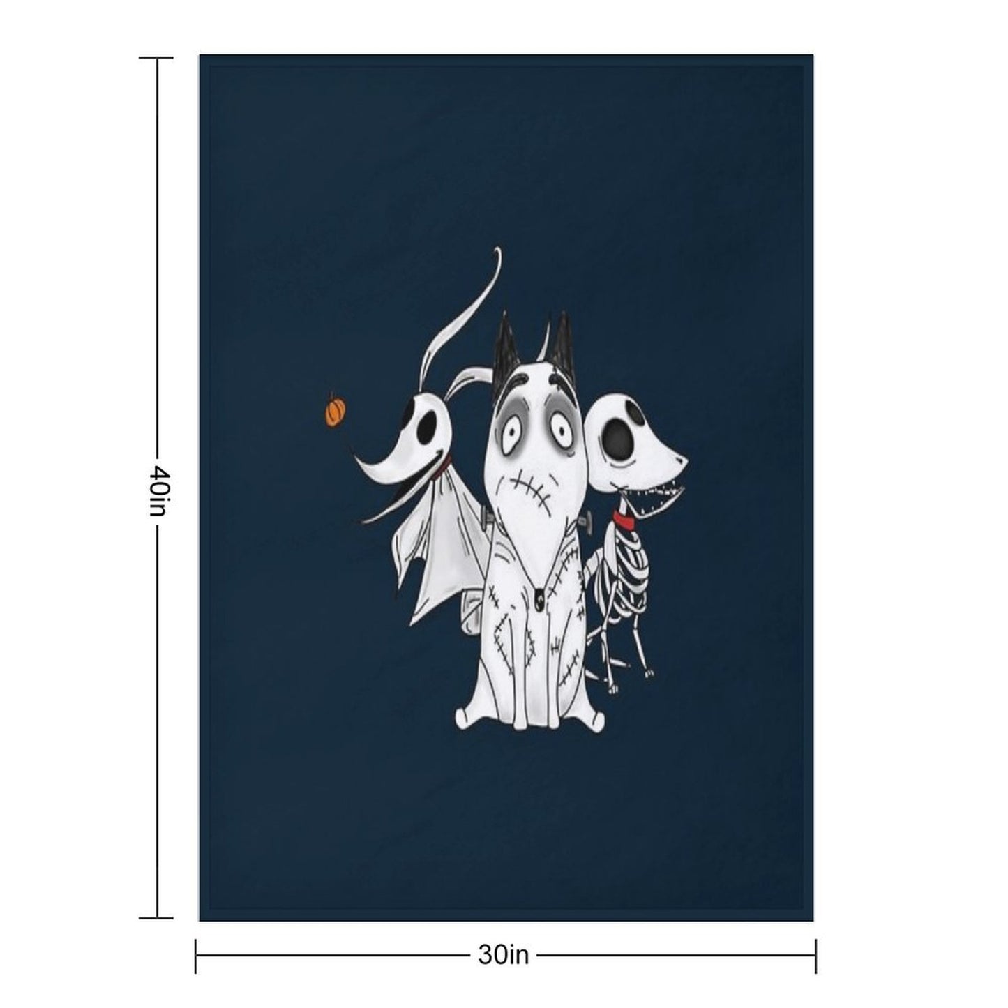 ZERO, SCRAPS And SPARKY Dog Tim Burton Movies All-season Throw Blanket