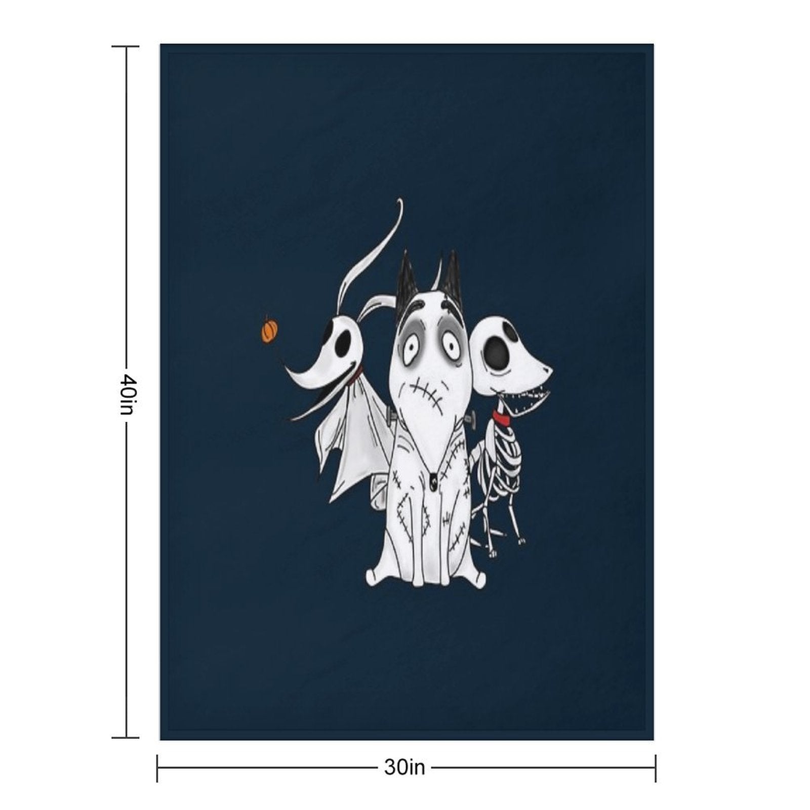 ZERO, SCRAPS And SPARKY Dog Tim Burton Movies All-season Throw Blanket