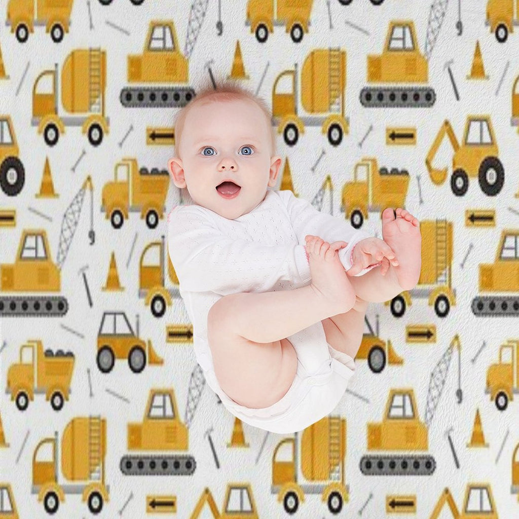 Construction Trucks Sustainable Throw Blanket