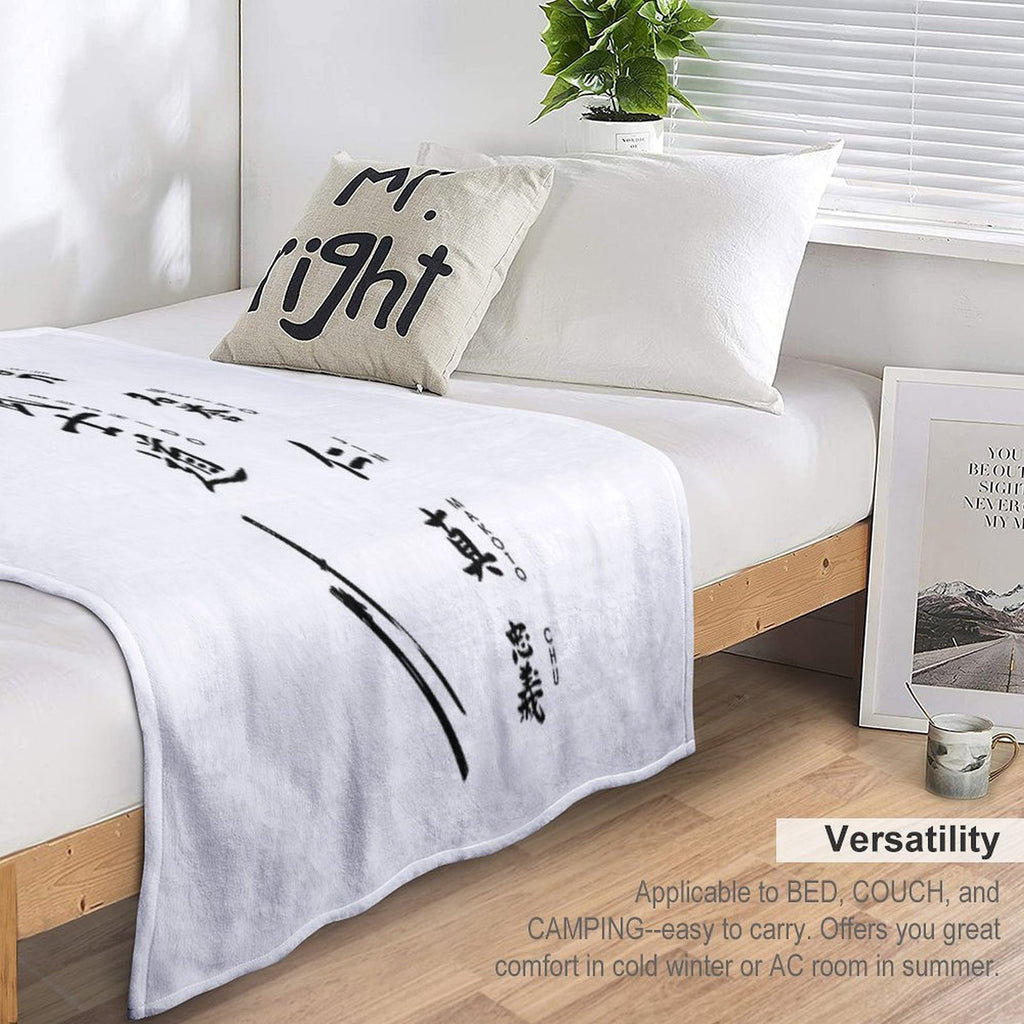 Bushido And Japanese Sun Anti-pilling Throw Blanket