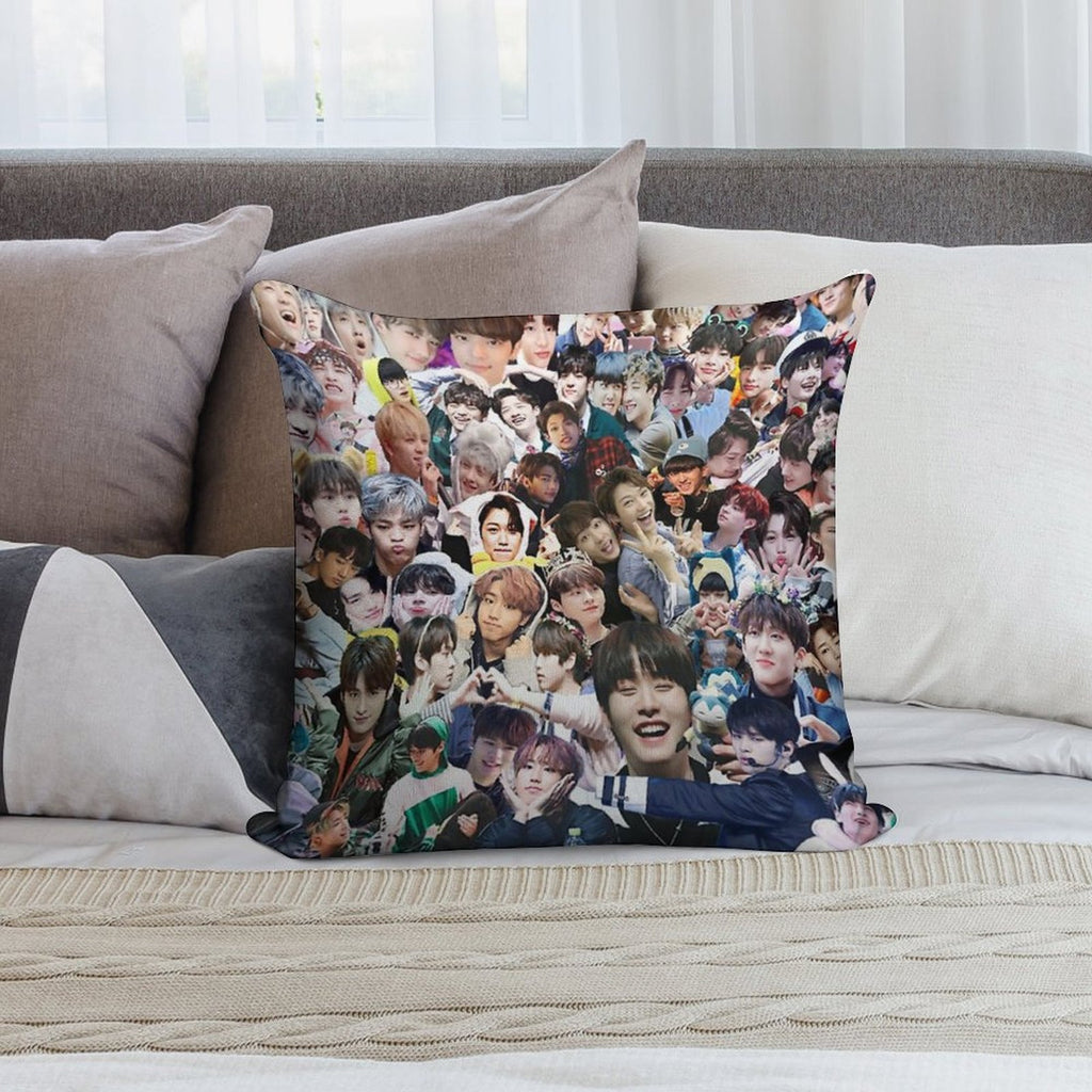 Stray Kids Soft Short Plush Fabric Throw Pillow