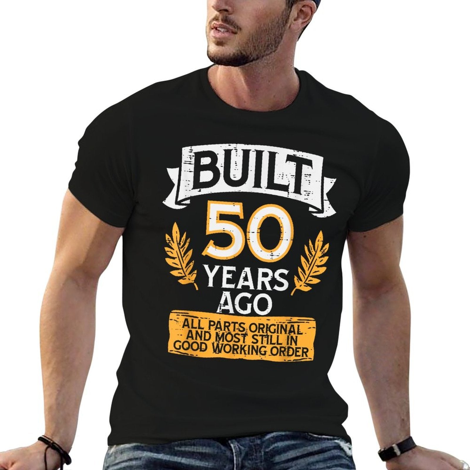 Built 50 Years Ago All Parts Funny 50th Birthday Years Men  Lightweight T-Shirt