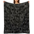 Black Pug Puppy Pattern Design Shrink-resistant Throw Blanket