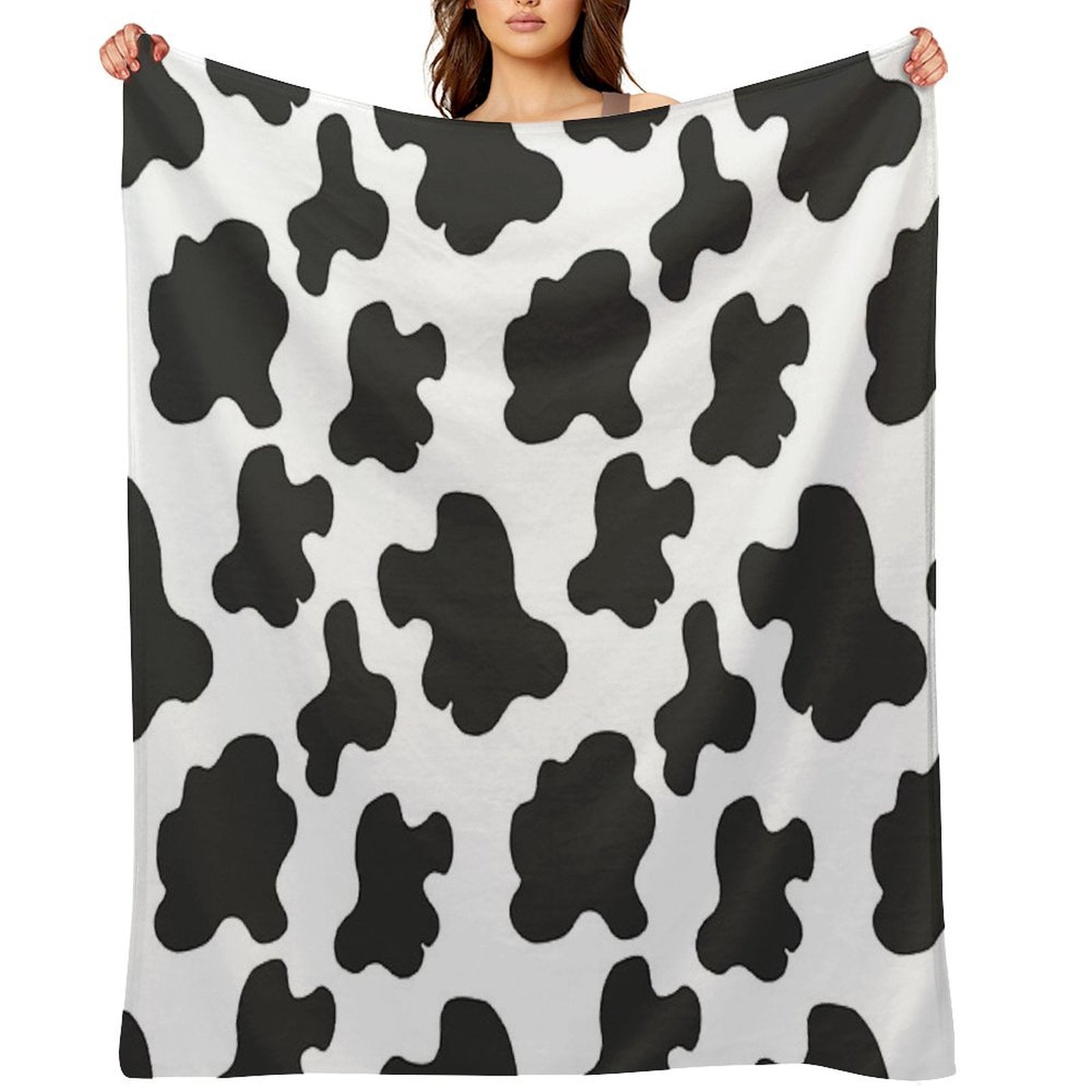 Swiss Cow Print Shrink-resistant Throw Blanket