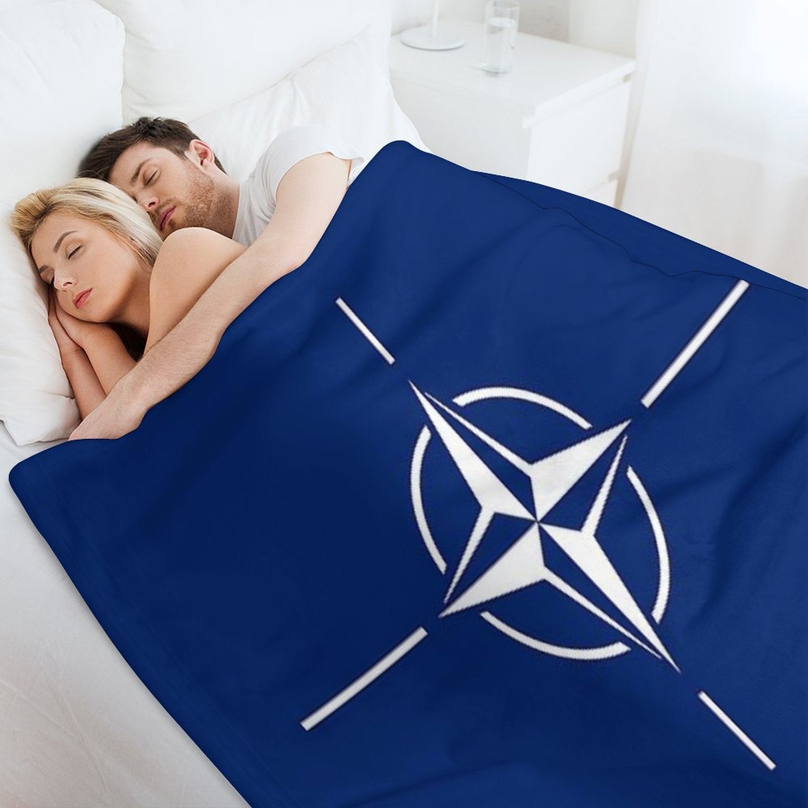 NATO Flag Stickers, Gifts And Products Comfort Throw Blanket