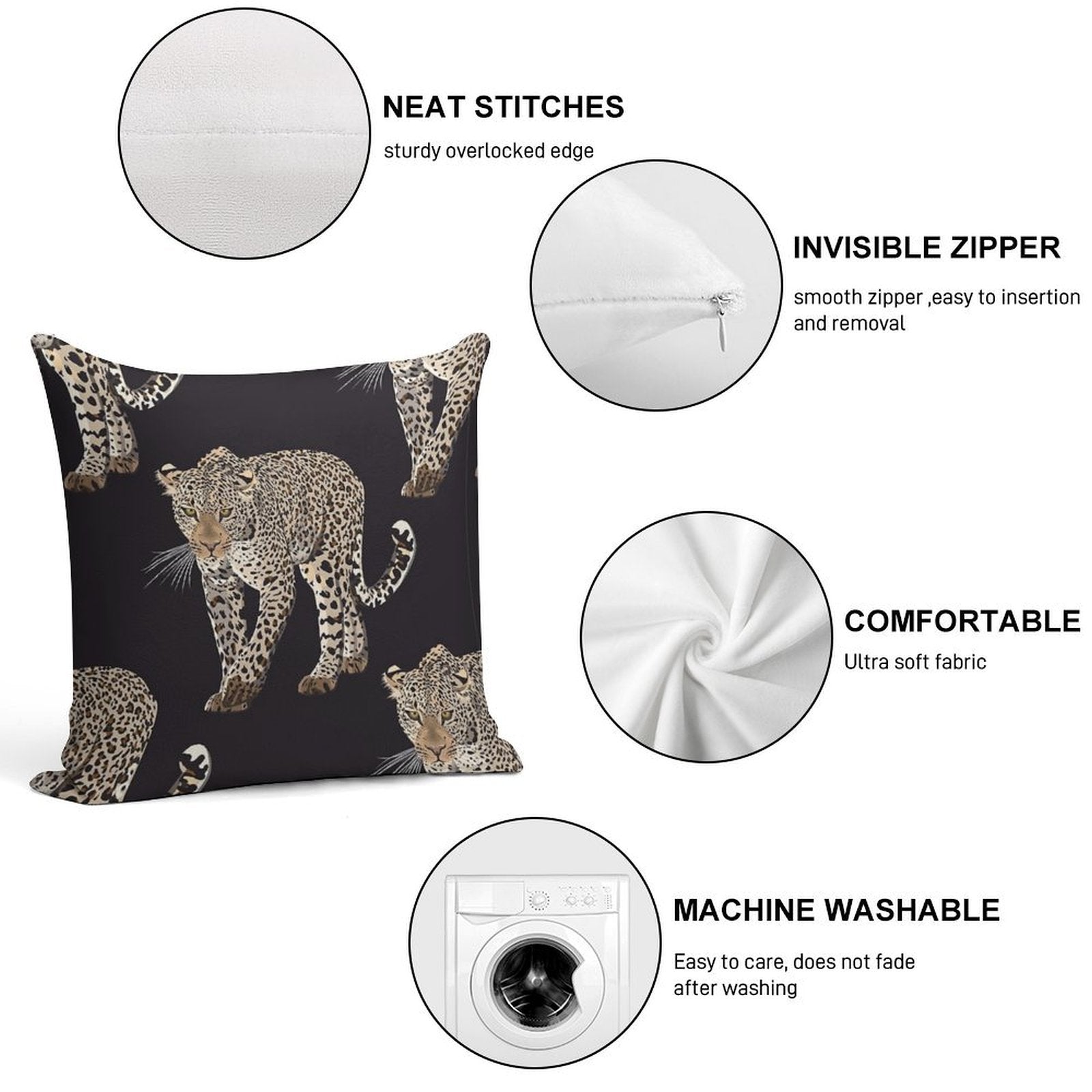 Leopard Soft Warmth Comfort Throw Pillow