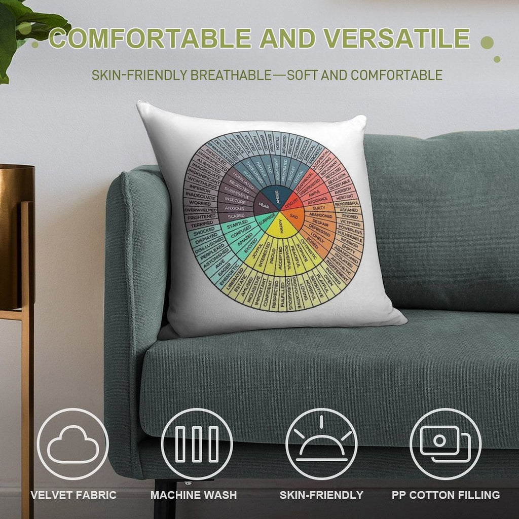 Wheels of Emotion Soft Skin-Friendly Throw Pillow