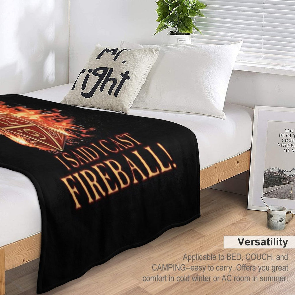 D20 I Didn't Ask! I Cast Fireball! Multi-functional Throw Blanket