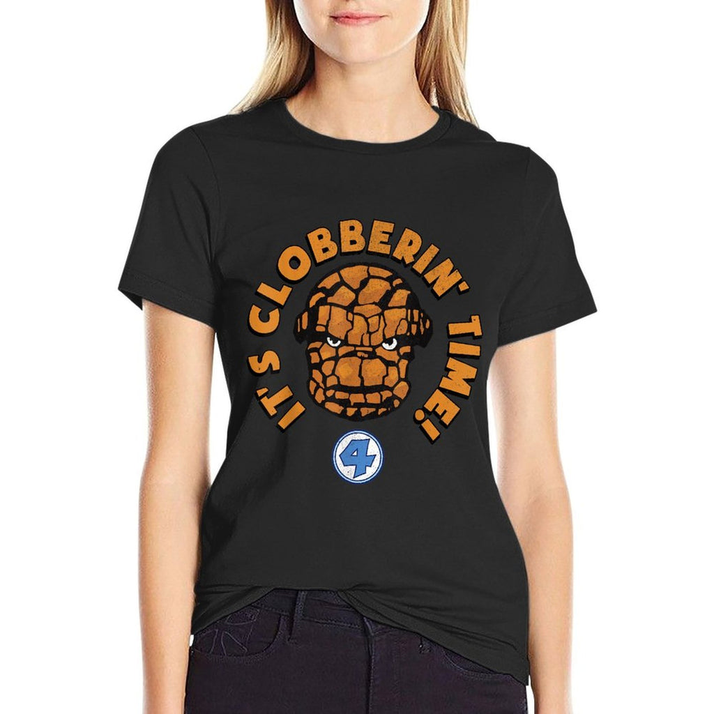 Marvel Fantastic Four The Thing Clobberin Time Big Face  Odor-resistant T-Shirt