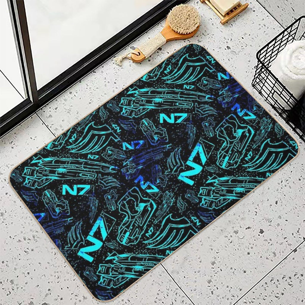 Paragon Shepard Pattern  Effect Mass Gaming Gamer Sci-Fi  Absorbent Bath Mat