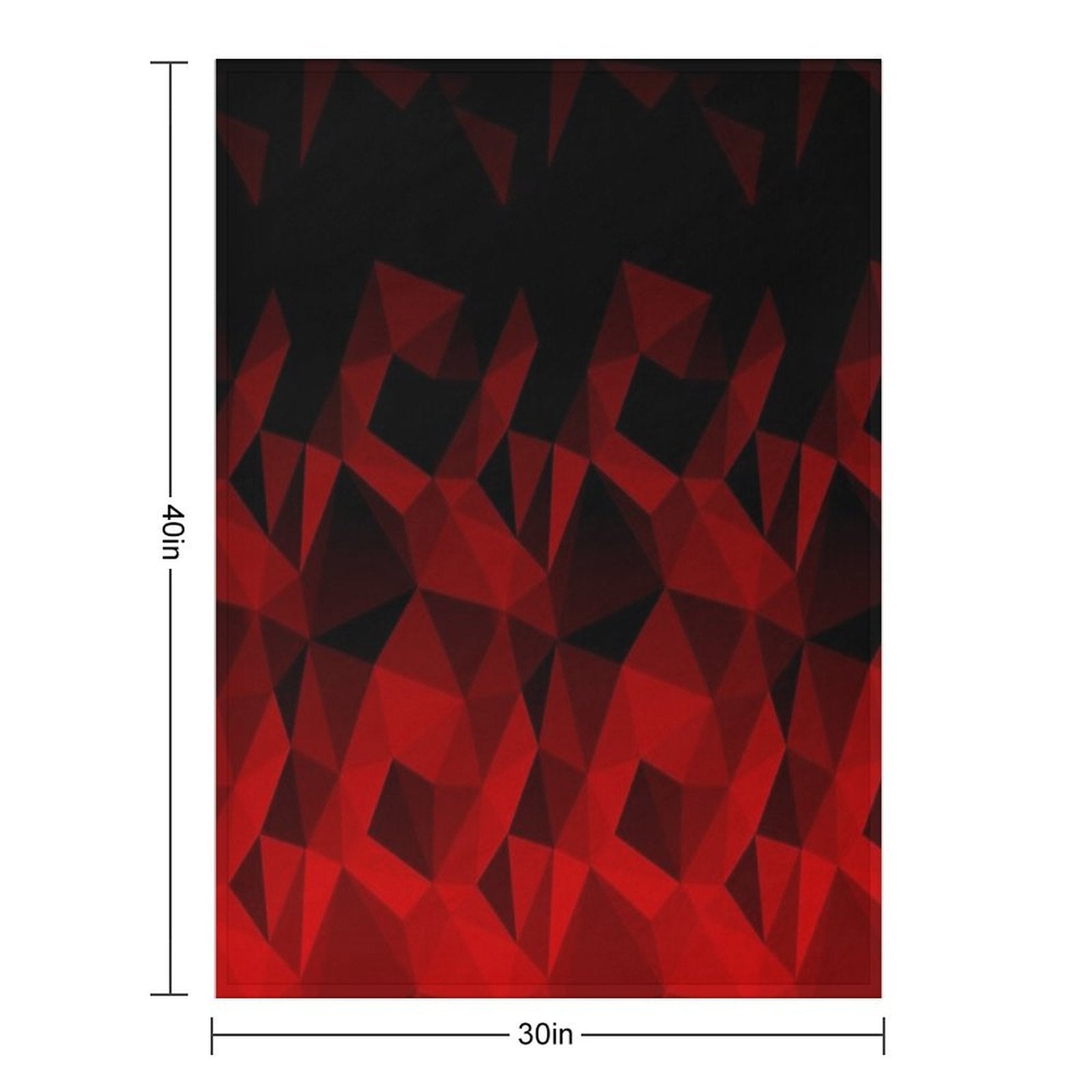 Abstract Polygonal Pattern .Red, Black Triangles. Premium Throw Blanket