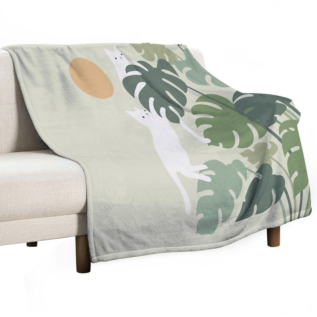 Cat And Plant 42 Comfort Throw Blanket