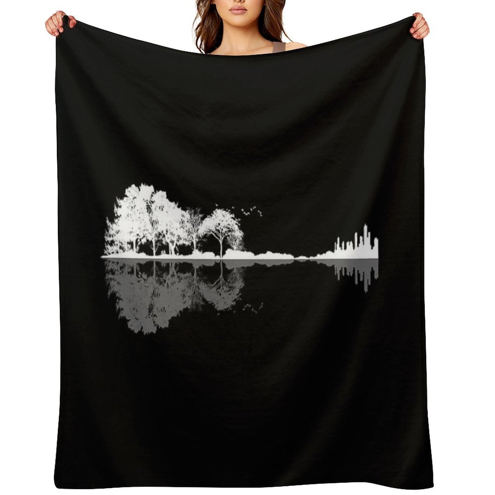 Nature Guitar Machine-washable Throw Blanket