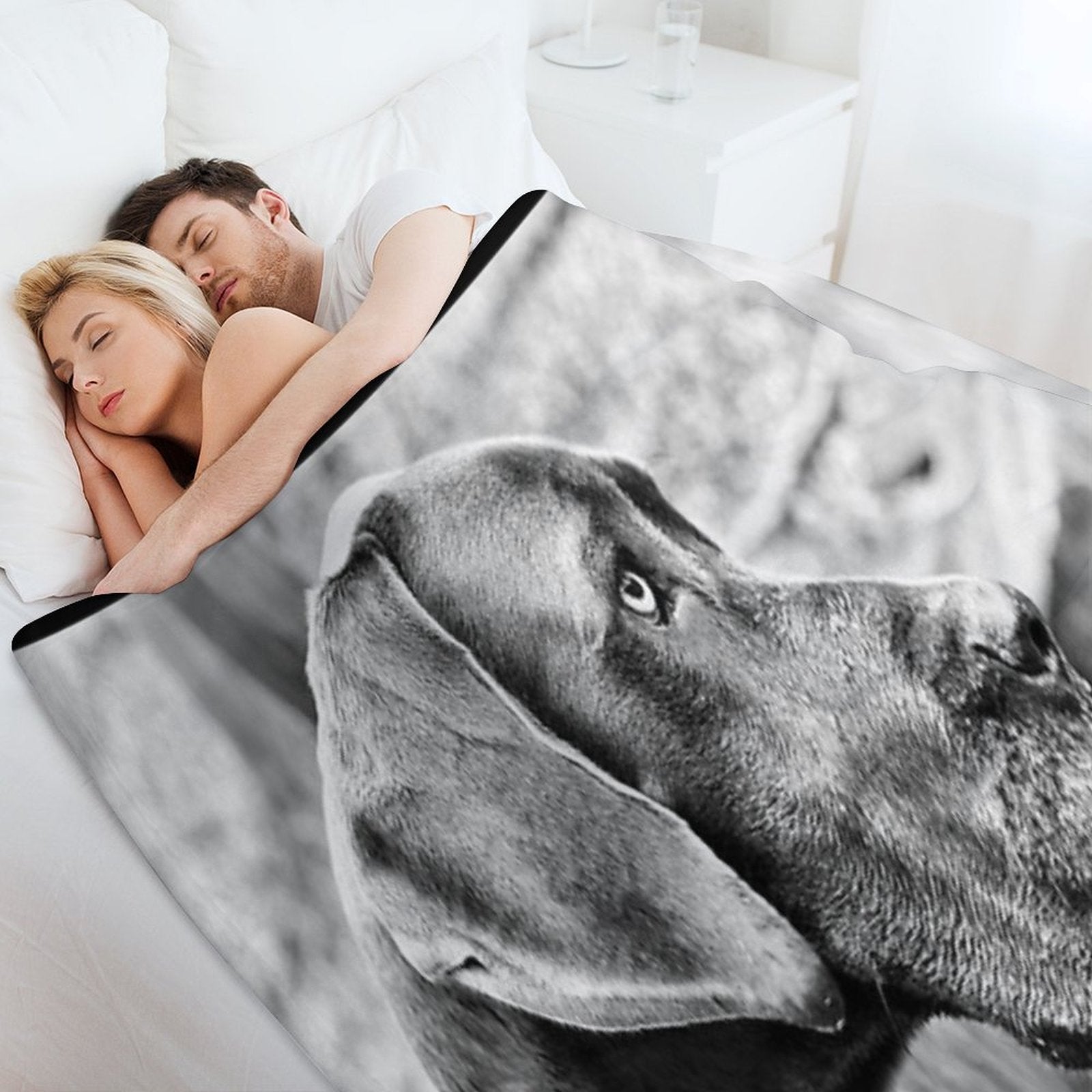 Blue Black Great Dane Wrinkle-free Throw Blanket