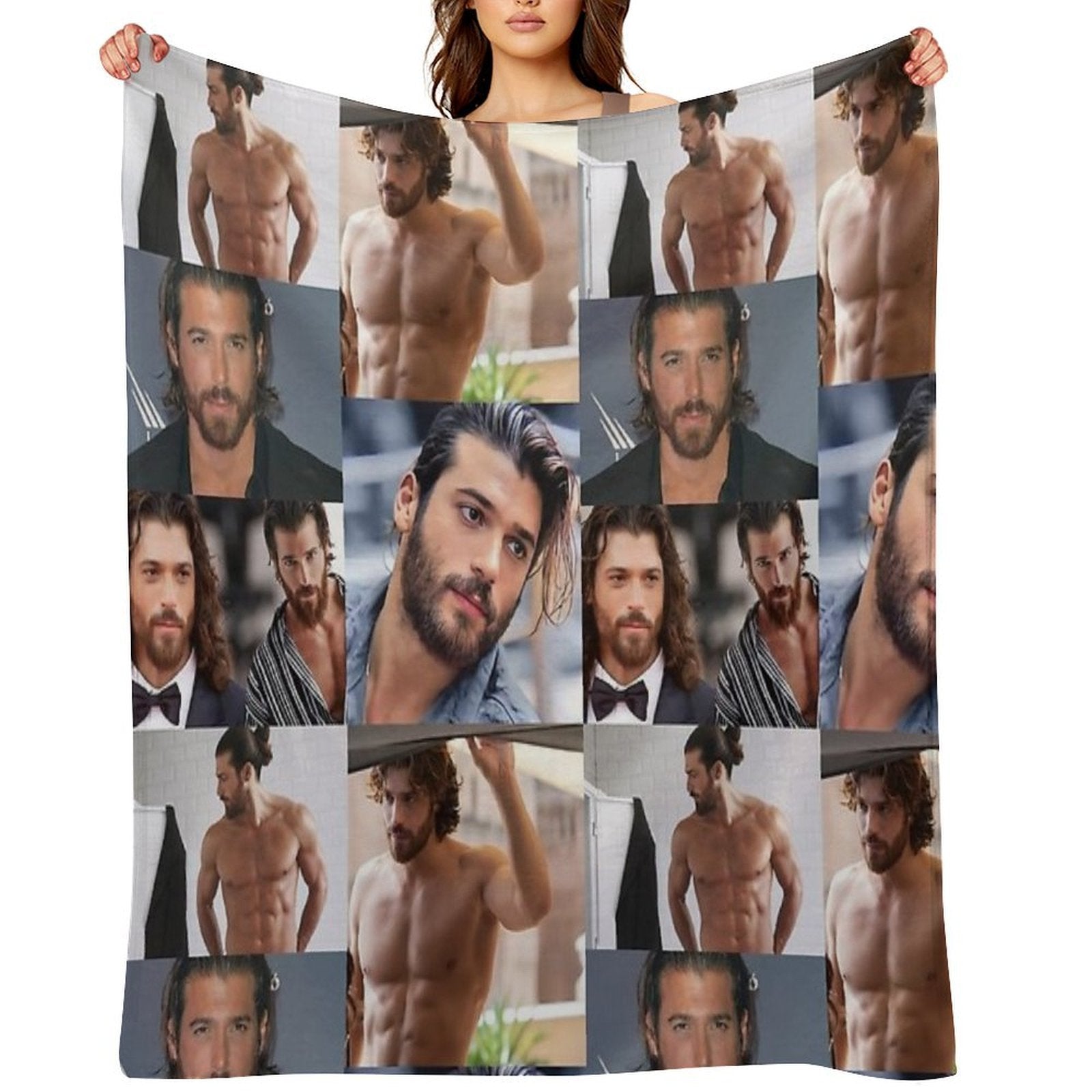 Can Yaman Collage Premium Throw Blanket