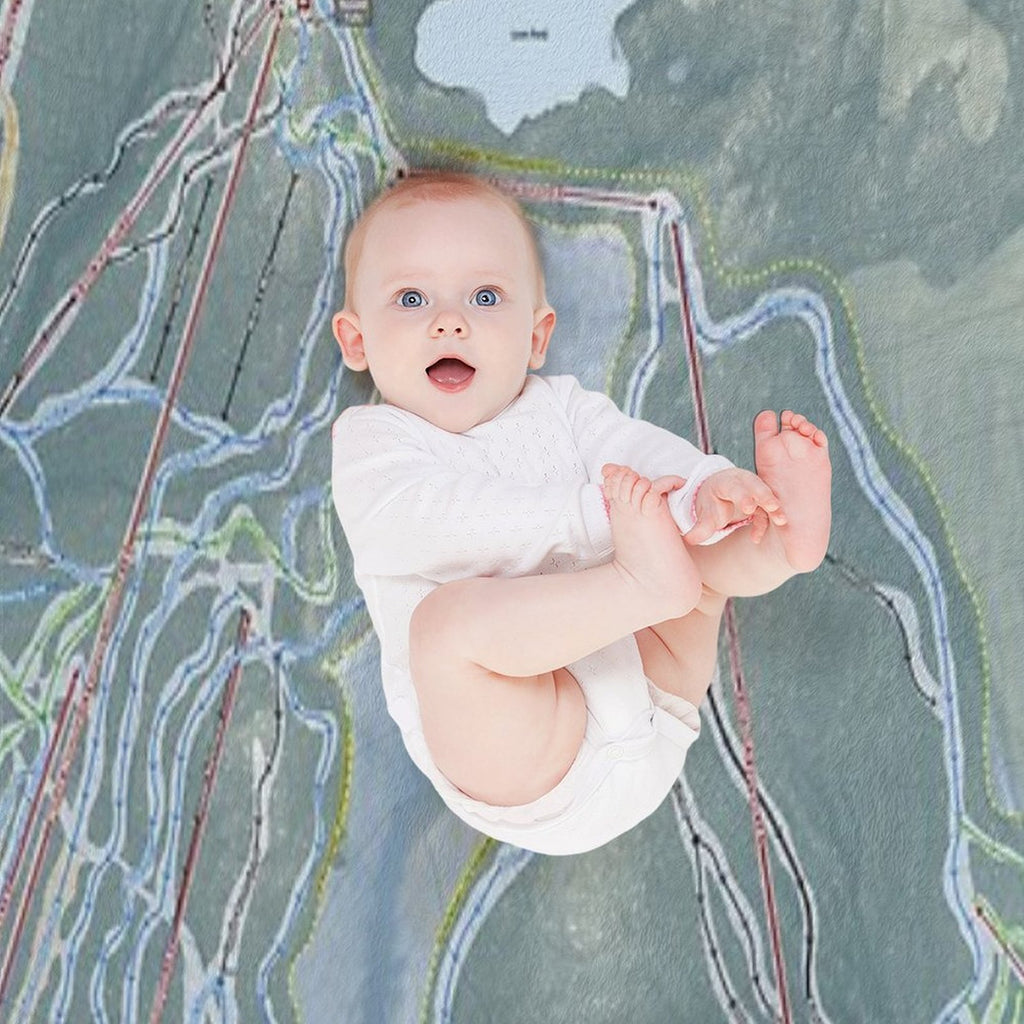 Loon Mountain Resort Trail Map Velvety-soft Throw Blanket
