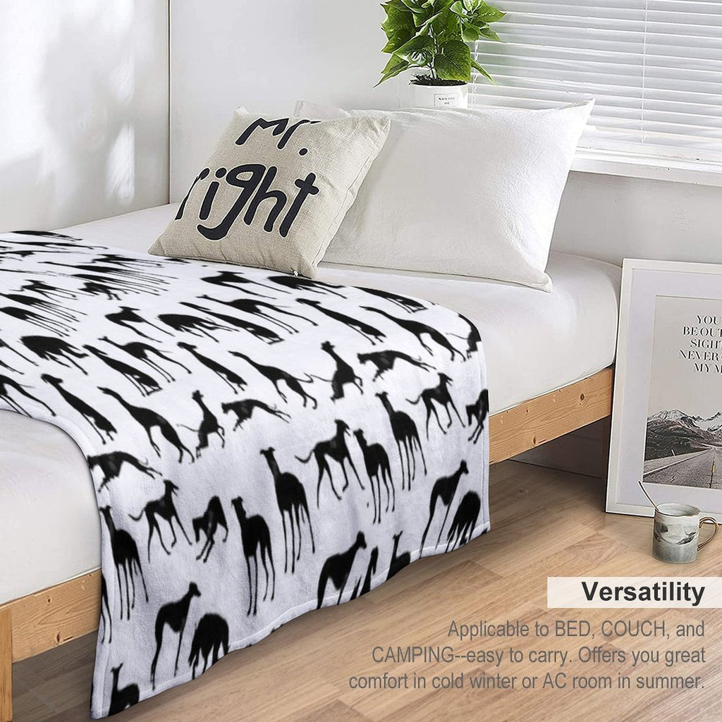 Beautiful Greyhound Semaphore with Hand Drawn Shrink-resistant Throw Blanket