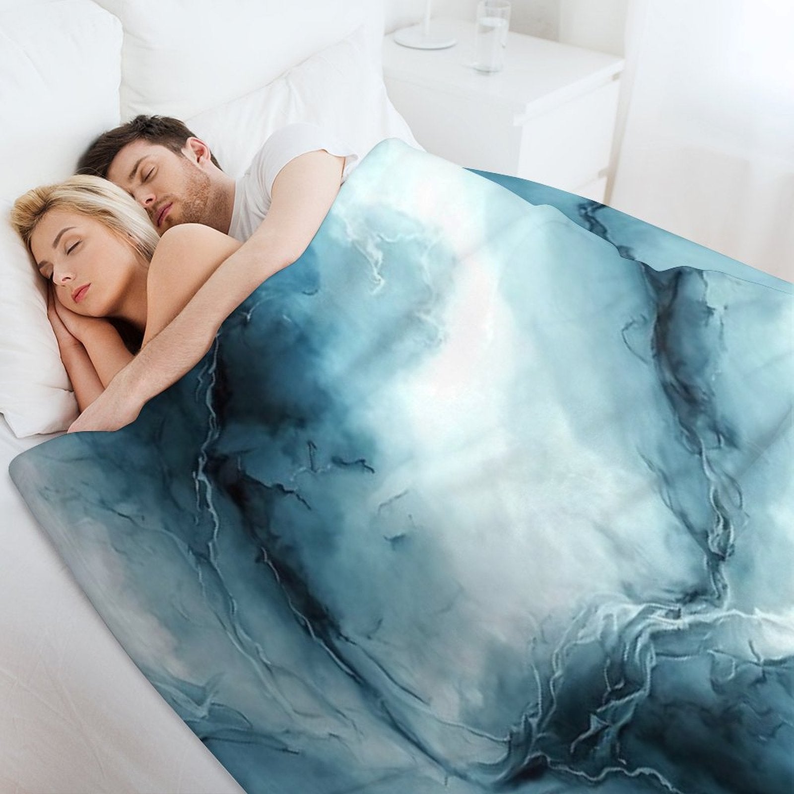 Cloudy Storm - Abstract Alcohol Ink Art Compact Throw Blanket