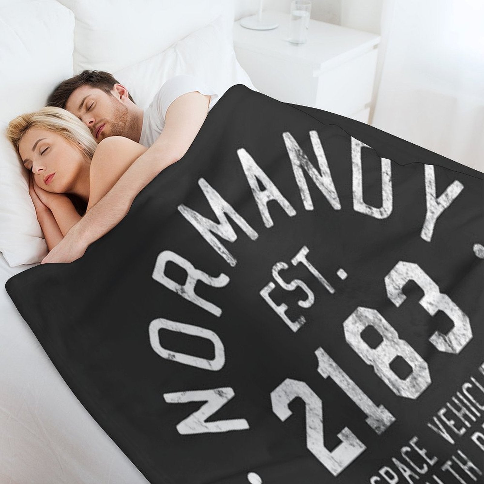 SSV Normandy Athletic Shirt  Mass Effect Athletic Style  White Print Gift-ready Throw Blanket