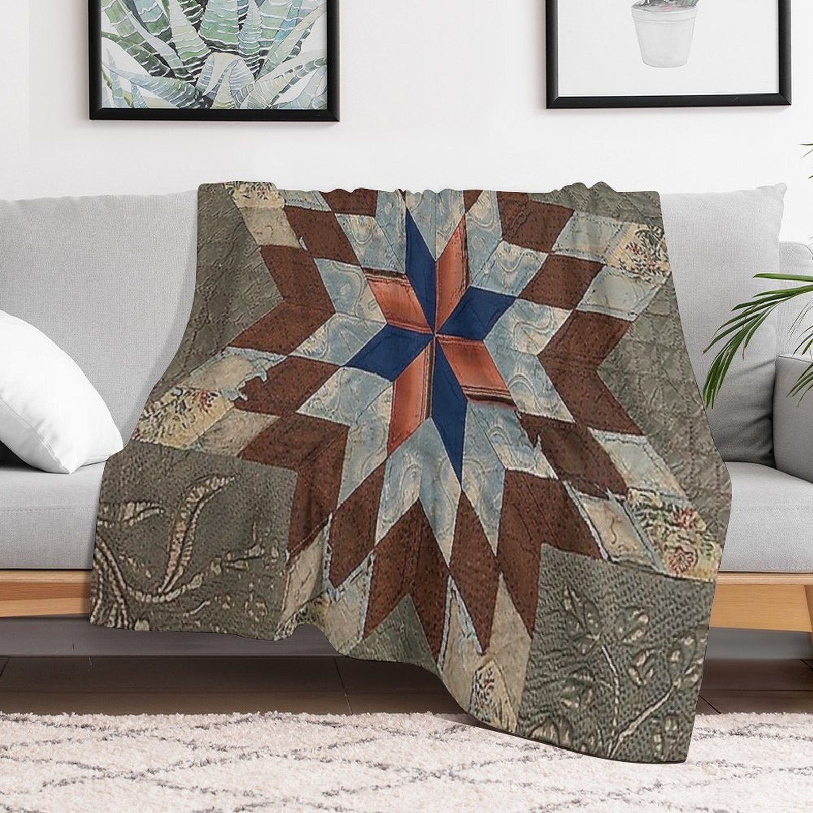 Quilt, Star of Bethlehem Quilt, Quilt Pattern, Pennsylvannia Dutch Quilt,moravian Star, Bethlehem PA Travel-friendly Throw Blanket