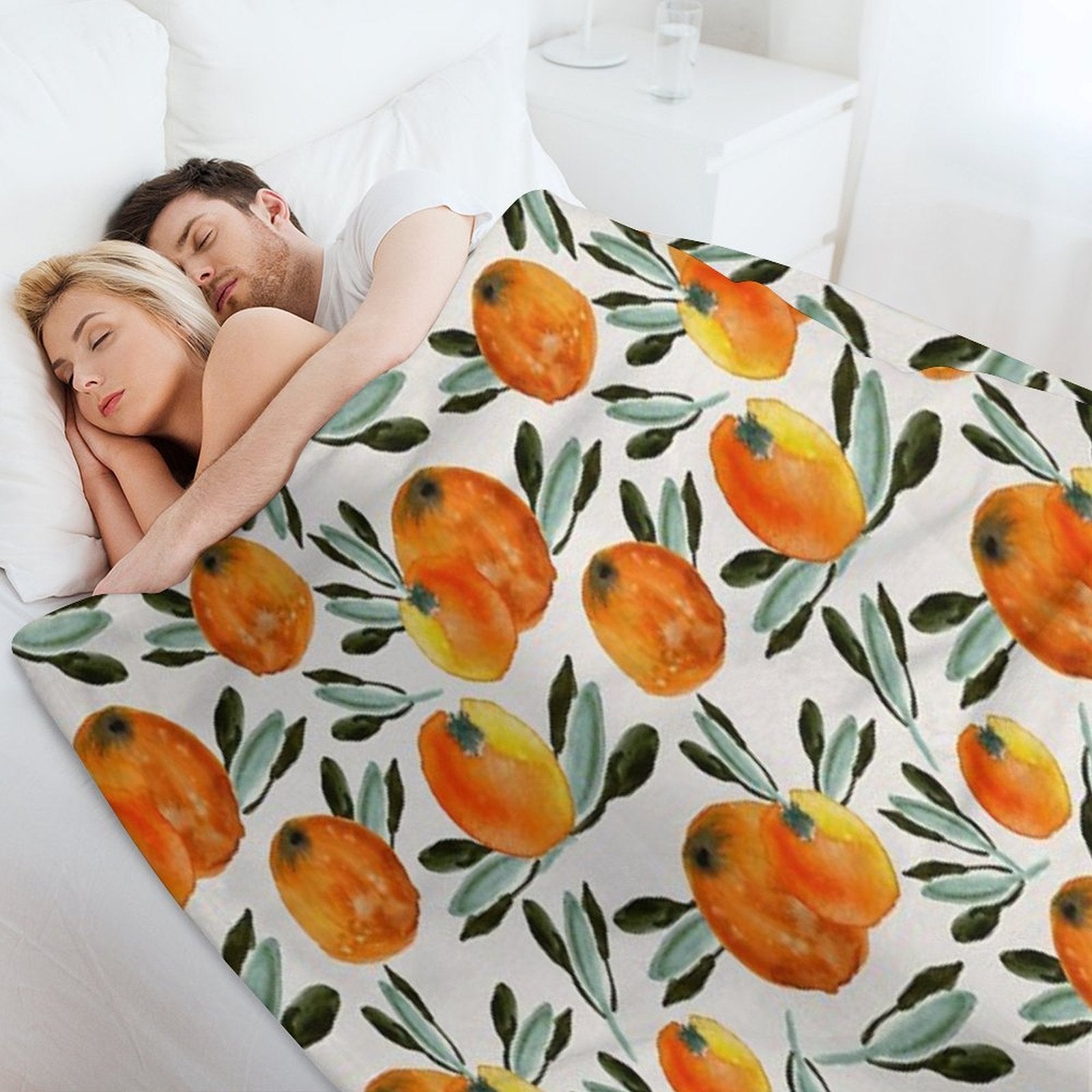 Sunny Orange Sustainable Throw Blanket