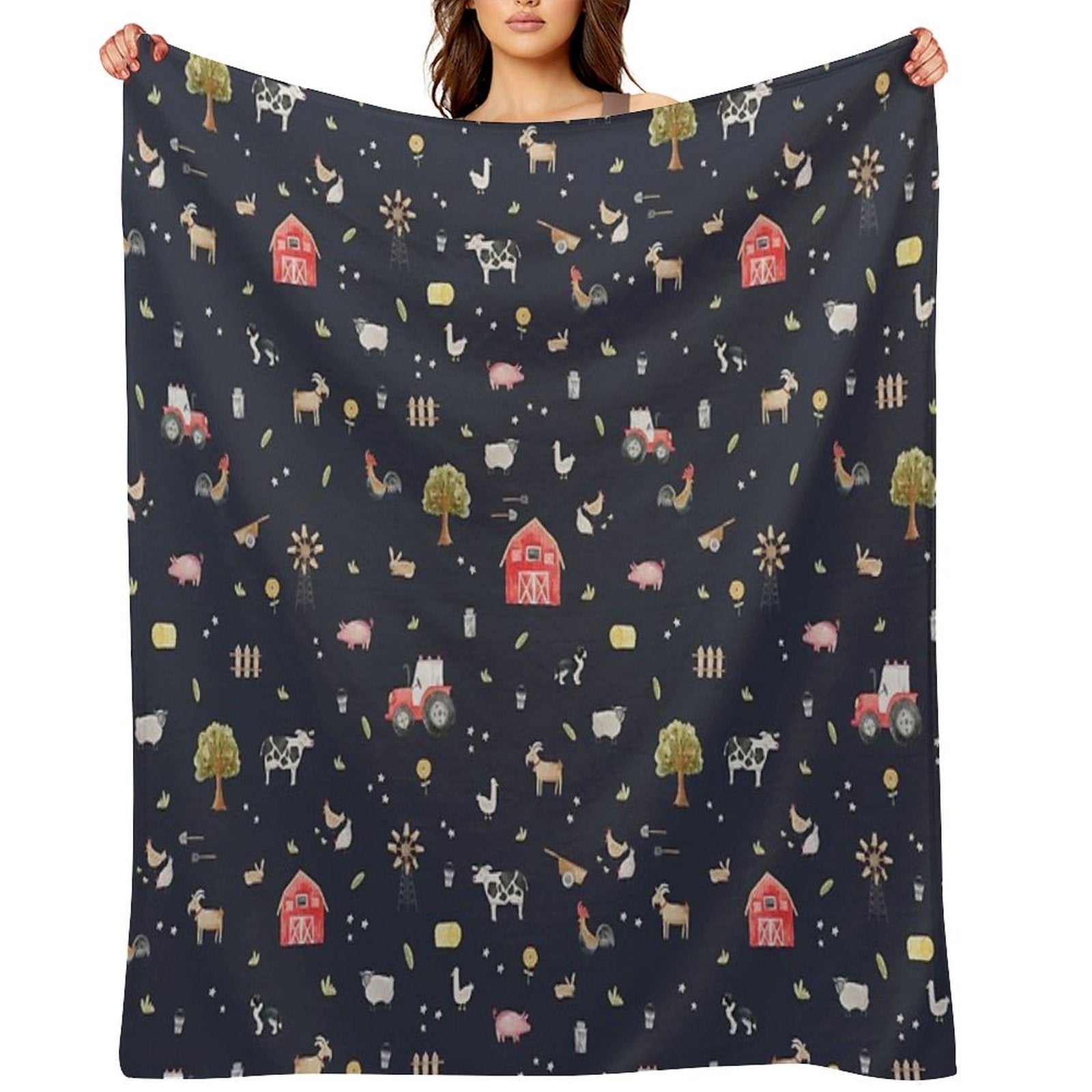 The Farmyard Easy Care Throw Blanket