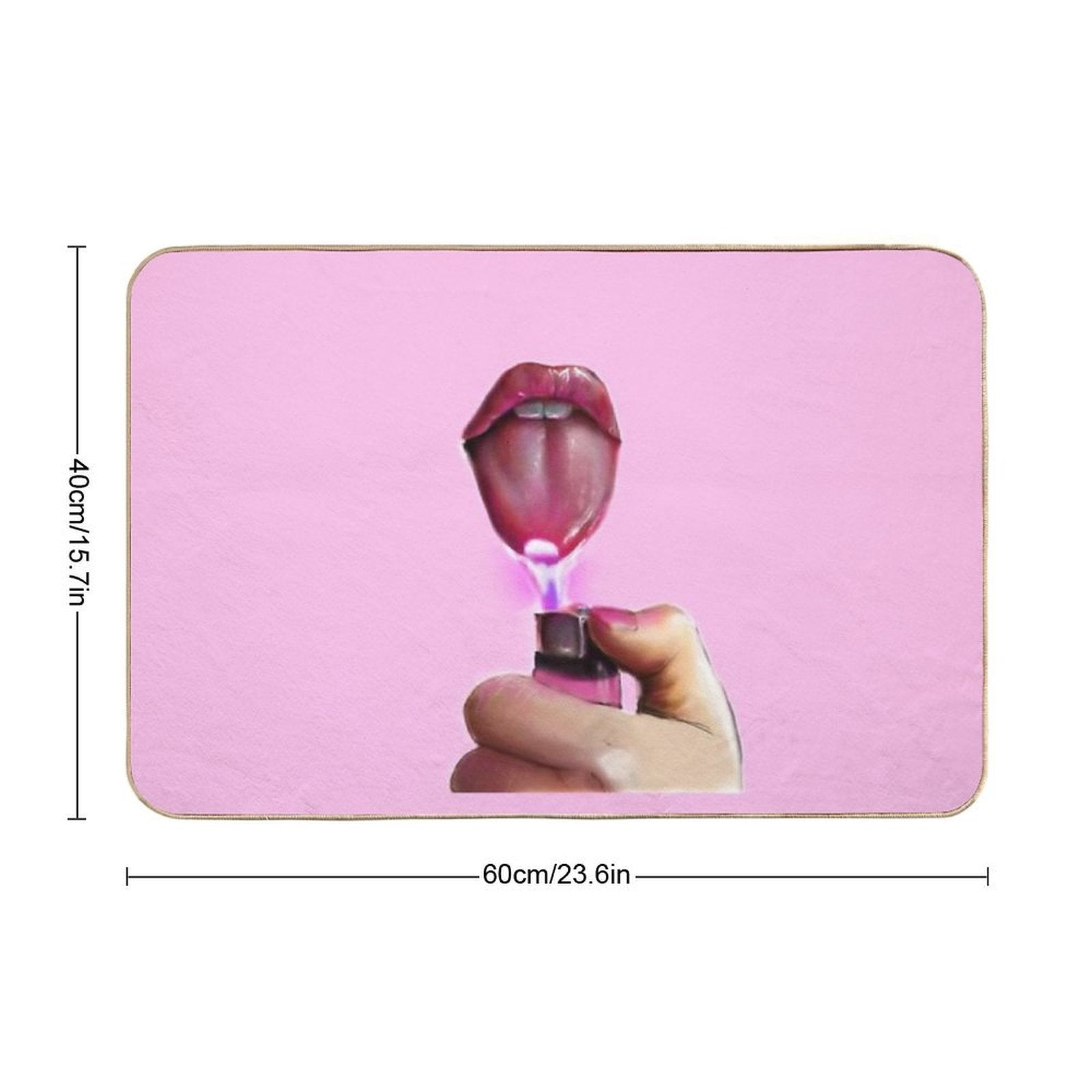Lips Only I Am A God Crazy Pink  Pet-Safe Bath Mat