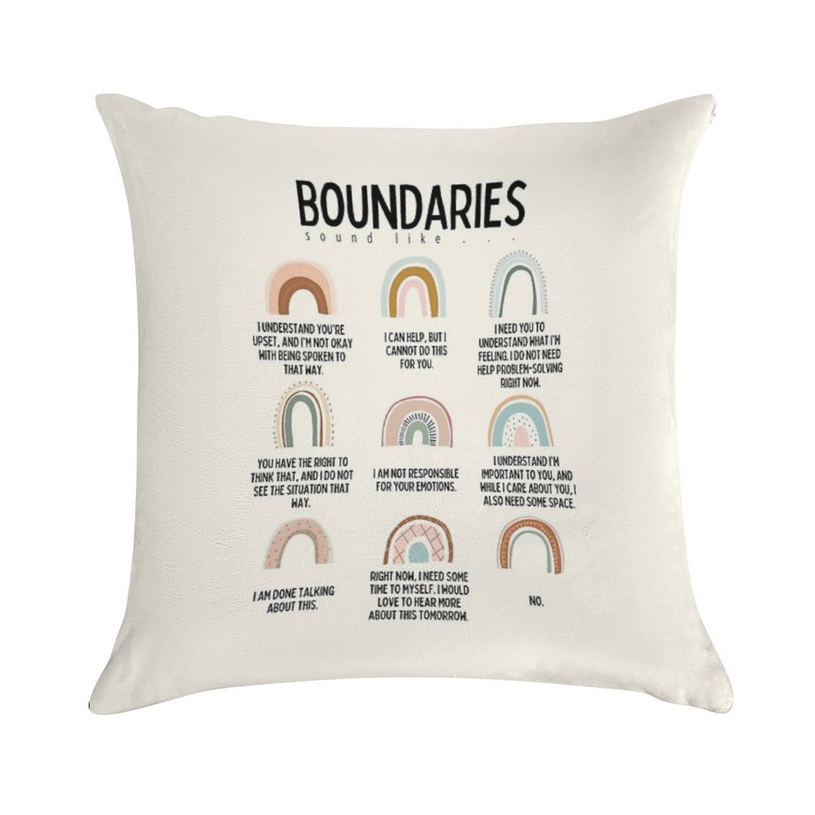 Boundaries Mental Health Reminder for Counselors Soft High-Density Material Throw Pillow