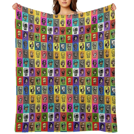 Spelunky 2 Player Characters Pattern Comfort Throw Blanket