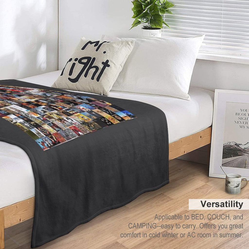 Classic Rock Covers - Collage Essential Shrink-resistant Throw Blanket