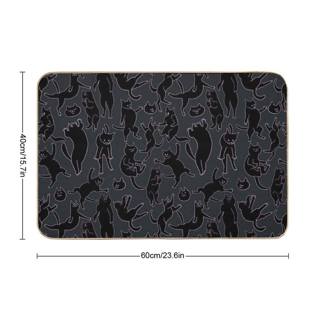 BLACK CATS  Non-Slip Bath Mat