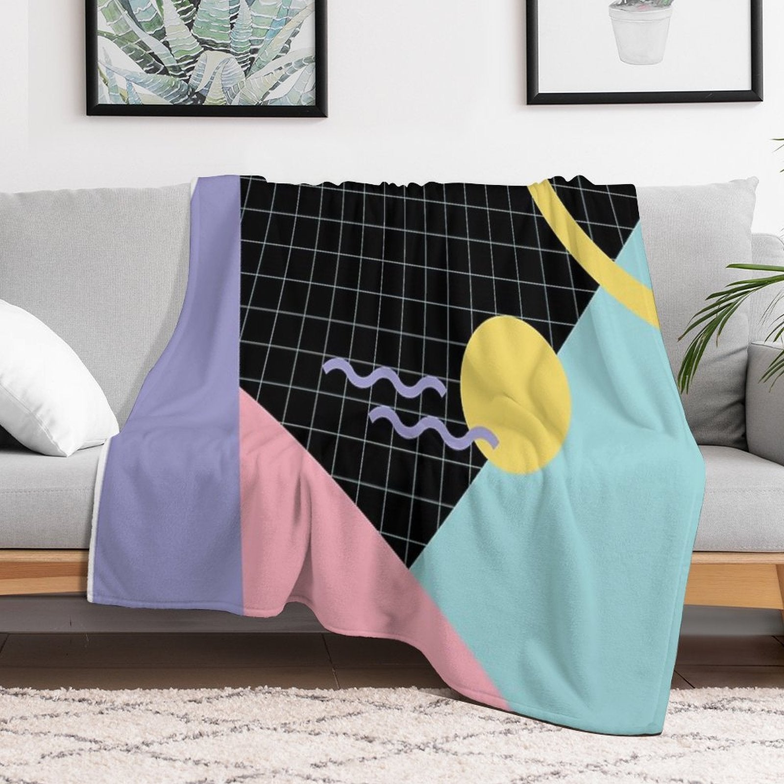 Memphis Pattern 7 - Retro 80s  90s Gift-ready Throw Blanket