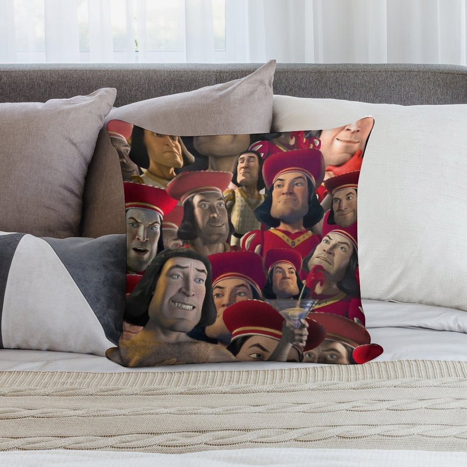 Lord Farquaad Soft Skin-Friendly Throw Pillow