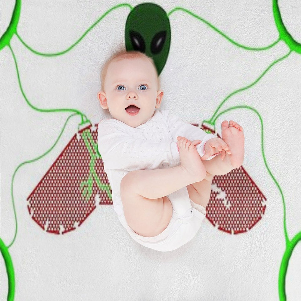 Alien Game Controller Plush Throw Blanket