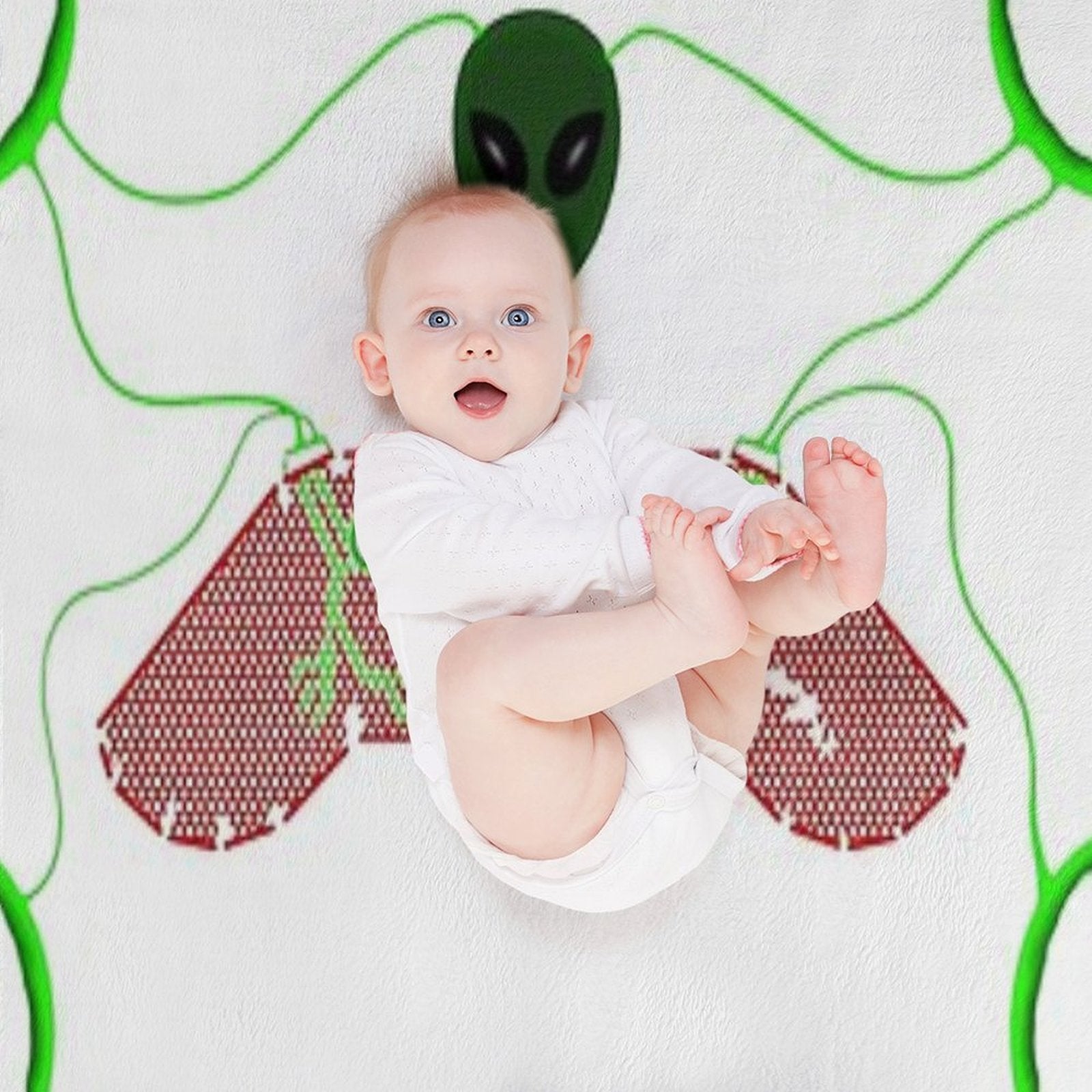 Alien Game Controller Plush Throw Blanket