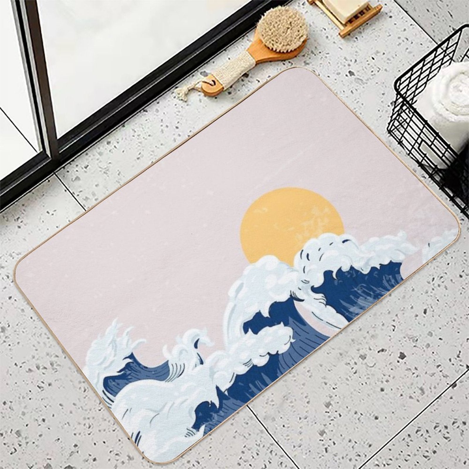 Ocean Waves  Dirt-Trapping Bath Mat