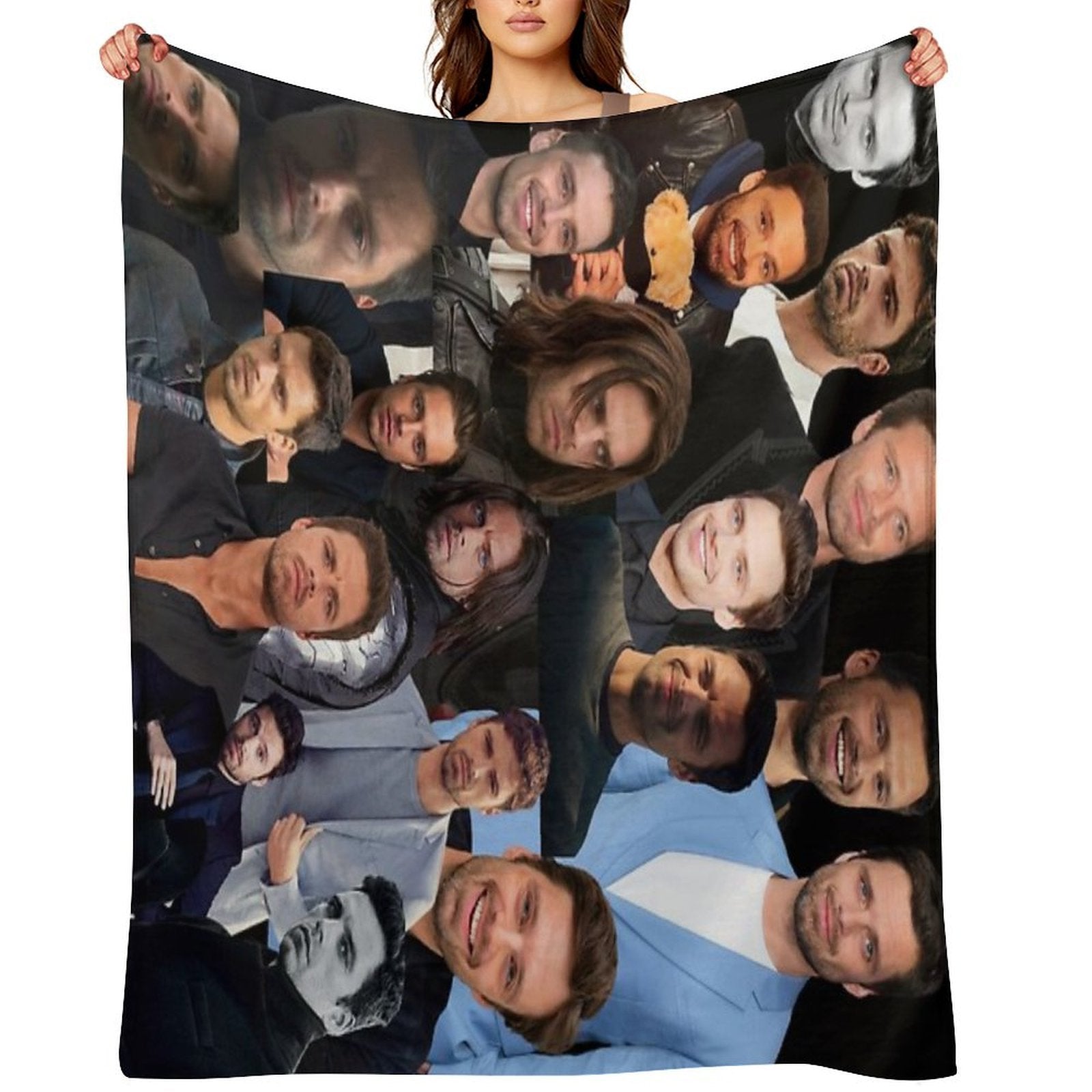 Seb Stan Collage Durable Throw Blanket