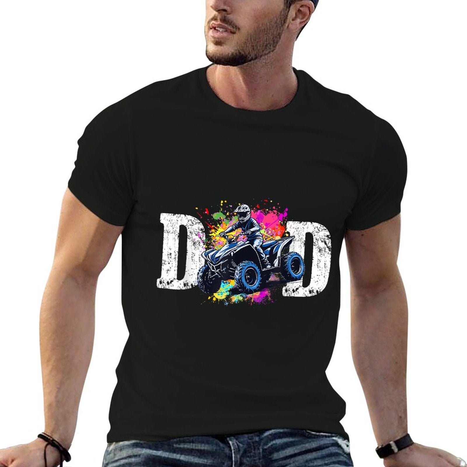 Dad ATV Dirt Bike Birthday ATV Racing 4 Wheeler Birthday  Versatile T-Shirt