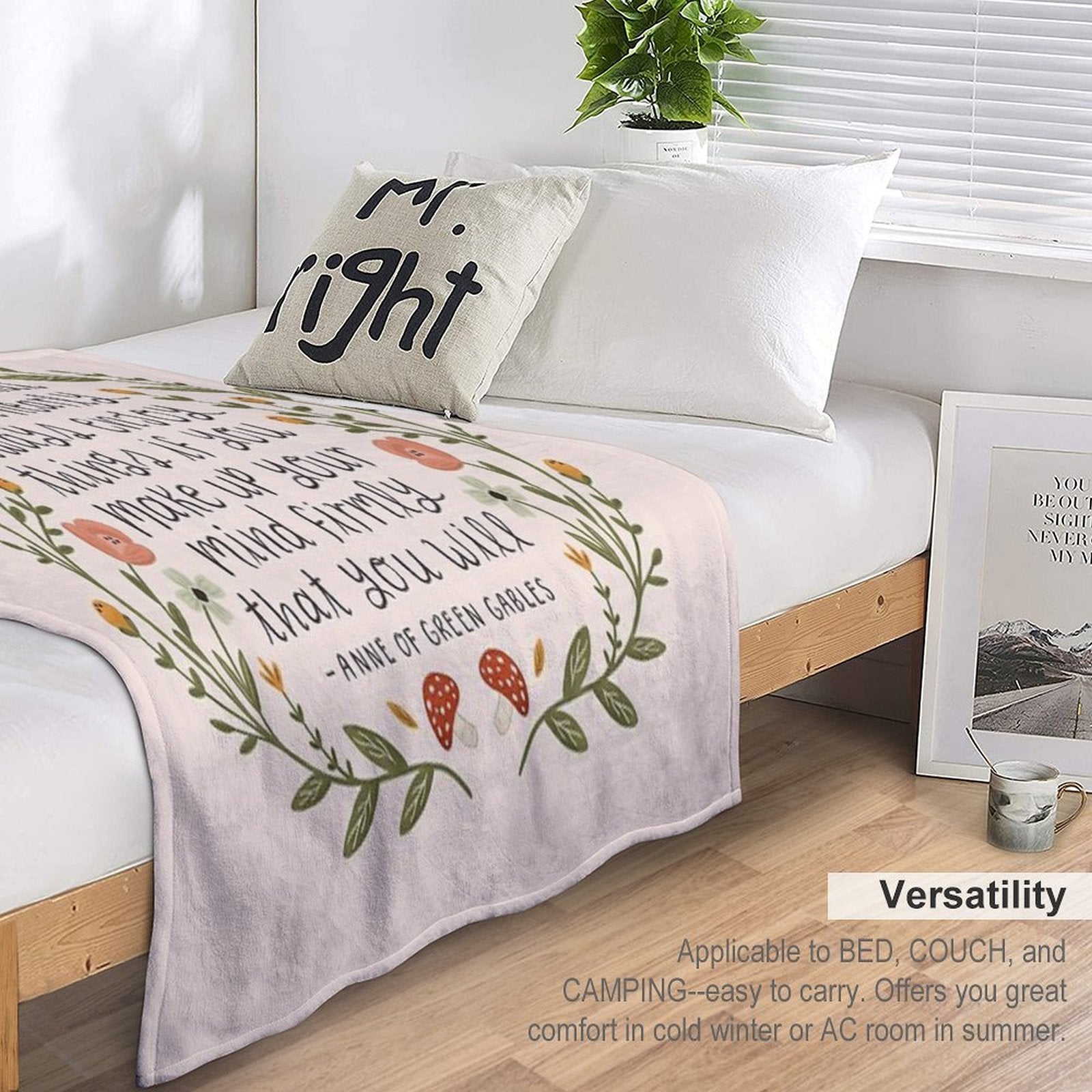 Anne of Green Gables Enjoy Things Quote Plush Throw Blanket