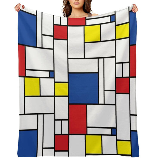 Mondrian Minimalist De Stijl Modern Art II © Fatfatin Anti-pilling Throw Blanket